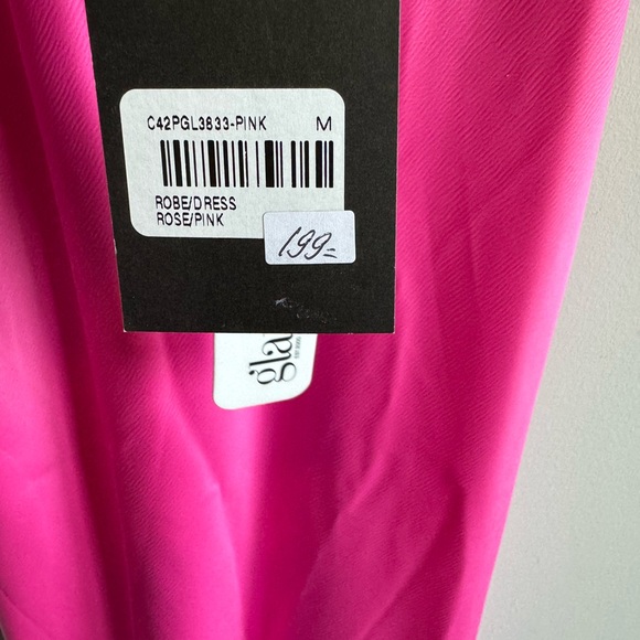 BNWT - Glam Hot Pink Satin Maxi Sleeveless Dress. Size M.  Fits on smaller size - Picture 2 of 3